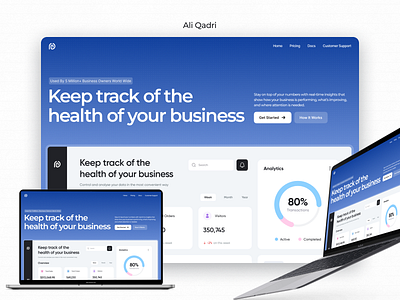 SaaS Business Finance Track Website Design | Hero Section business website finance website fintech hero section landing page saas web design