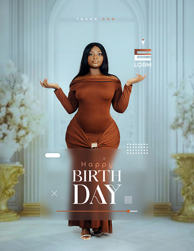 Glassmorphism Effect (Birthday flyer) branding design figma flyer glassmorphism graphic design illustration logo photoshop typography ui ux vector