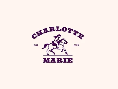 Charlotte Marie brand branding charlotte clothes cowboy design font horse identity illustration letter logo logotype marie texas