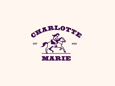 Charlotte Marie brand branding charlotte clothes cowboy design font horse identity illustration letter logo logotype marie texas