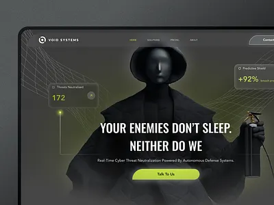Cybersecurity Landing Explorations cybersecurity hero landing page product design ui ux visual design web design website design