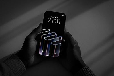 Dark Glass iOS26 Wallpapers 3d blender dark mode ios iphone liquid glass lockscreen render ui wallpaper