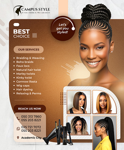 Hair Styling Flyer Design branding design figma flyer graphic design hair styling illustration logo photoshop typography ui ux vector