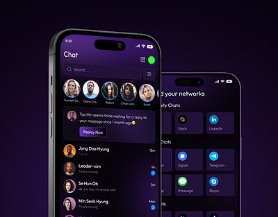 Communication Mobile App UI/UX Design admin app app design chat chatting communication communication app crm ios app message messaging app minimal app mobile app online talk saas send sms social app ui ux