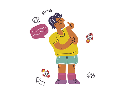 Thinking Boy With Question Marks adobe after effect animation animation after effects design gif animation illustration illustration animation lottie lottiefiles stickers ui