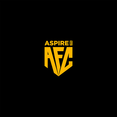 Aspire FC football club logo design design elegant football logo simple soccer sport sport logo yellow yellow sport