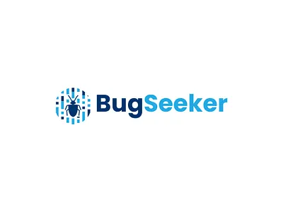 Bug seeker logo design bug coding design illustration it logo programer programming seeker ui uiux ux