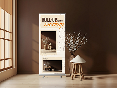 Roll-Up Mockup PSD – Calm Zen Style | Photoshop Template | Trade bannerdesign bannerstand brandingmockup design designpresentation eventbranding exhibitiondesign graphicdesign minimalmockup mockup photoshopmockup posterdesign printmockup psdtemplate realisticmockup rollup rollupmockup tradeshow verticalbanner visualidentity