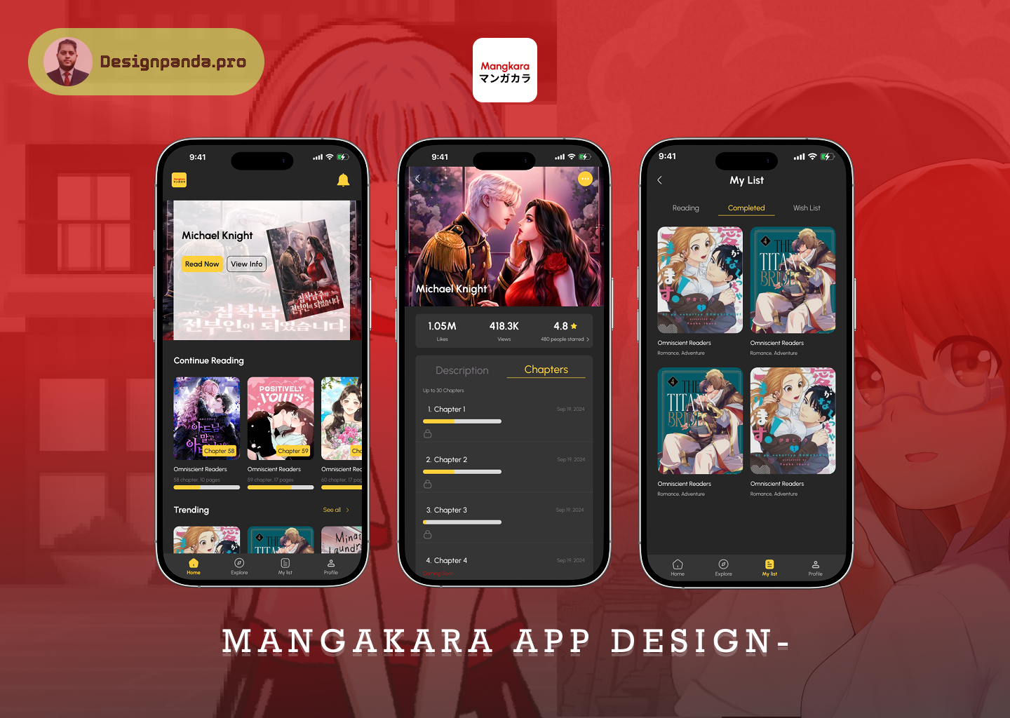 MANGAKARA Mobile App Design android app app best creative figma graphic design ios logo mobile prototype story ui ui design user ux design