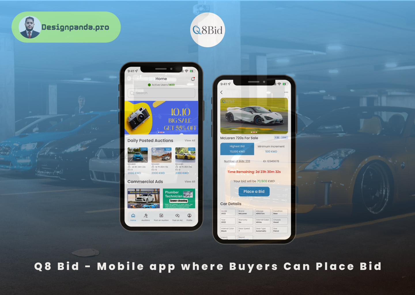 Q8 BID Mobile App Design android app best bidding app creative graphic design ios logo mobile mobileapp product prototype ui uxui