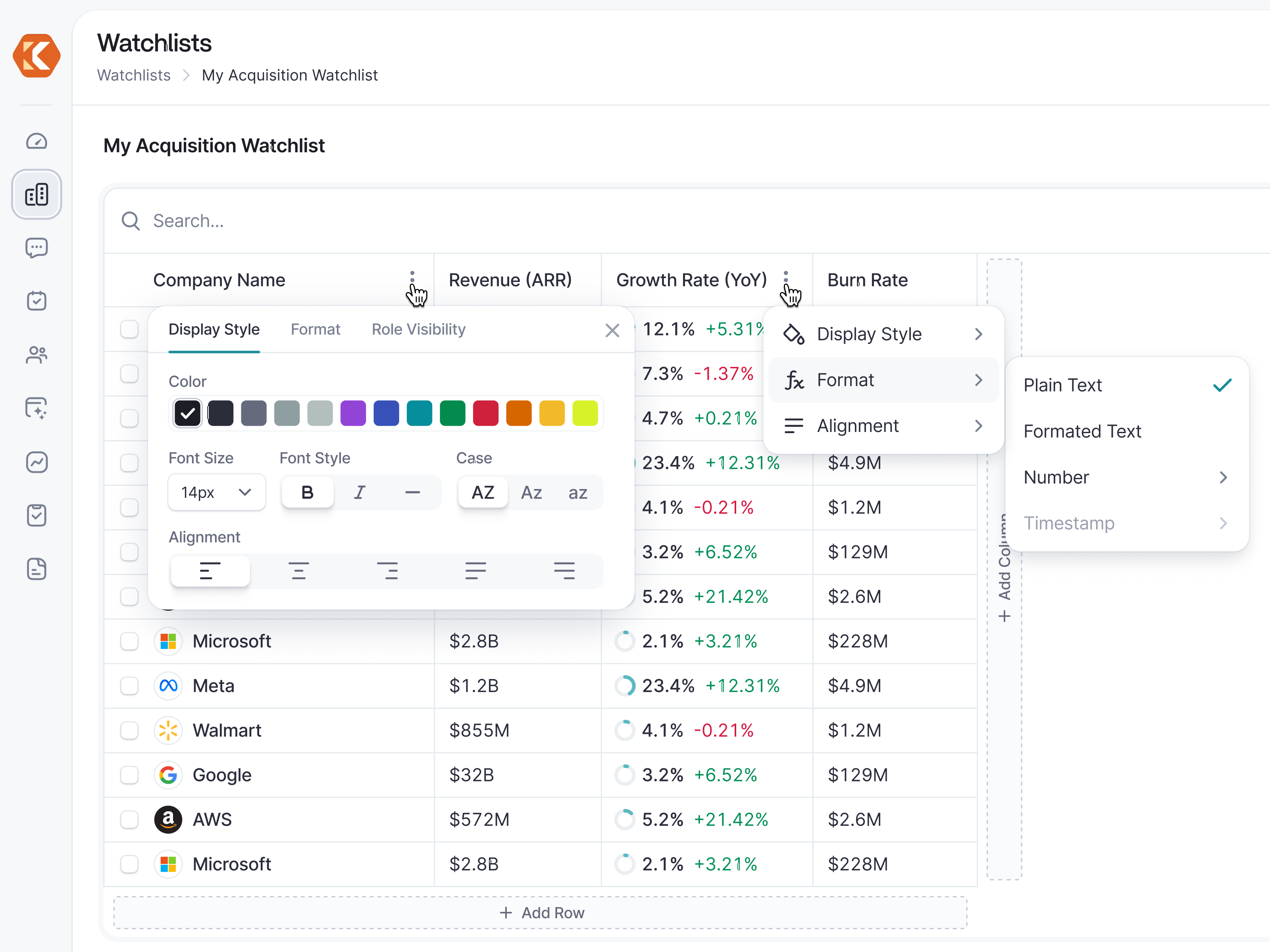Creating and editing a table in Katalyst App. by Virgil Pana on Dribbble