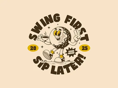 Coffee and golf ☕✌️ vintage tee design