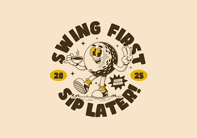 Coffee and golf ☕✌️ vintage tee design