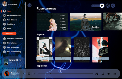 Music Player UI Design - MUSIC PLAYER home page app graphic design home page music music player player ui ui website design website