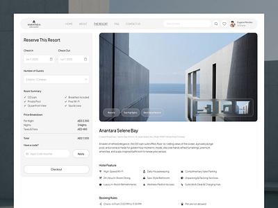 ANANTARA - Luxury Travel Resort Booking App Website Design Page app booking app booking website branding company profile elegant landing page luxury marketing minimalist modern rental resort travel ui vacation villa web design website website designer