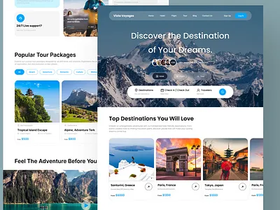 Tour & Travel Agency Landing Page Inspiration adventuredesign bookingwebsite cleanui creativewebdesign figmadesign landingpagedesign modernwebdesign responsivedesign tourandtravel tourismwebsite travelagencyui travelappdesign travelbookingui travellandingpage travelwebsite uiuxdesign uxuidesign vacationplanner webdesigninspiration websiteconcept