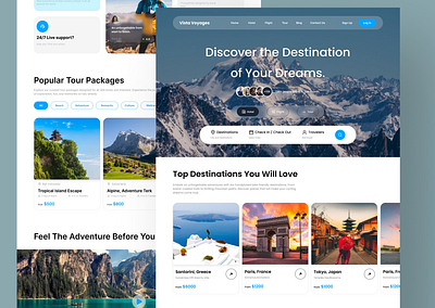 Tour & Travel Agency Landing Page Inspiration adventuredesign bookingwebsite cleanui creativewebdesign figmadesign landingpagedesign modernwebdesign responsivedesign tourandtravel tourismwebsite travelagencyui travelappdesign travelbookingui travellandingpage travelwebsite uiuxdesign uxuidesign vacationplanner webdesigninspiration websiteconcept