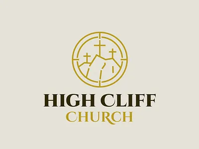 Church Logo - High Cliff Church antique badge branding church classical coat of arms crest design emblem engraving gold graphic design heraldry illustration logo logotype retro vector vintage