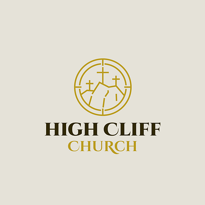 Church Logo - High Cliff Church antique badge branding church classical coat of arms crest design emblem engraving gold graphic design heraldry illustration logo logotype retro vector vintage