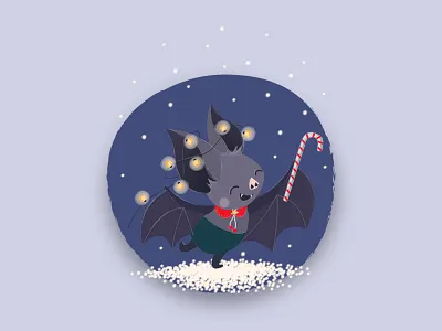 Festive Bat – Vector Illustration adobeillustrator batillustration branding characterdesign cuteandcreepy design festivemood graphic design holidayvibes illustration vectorart