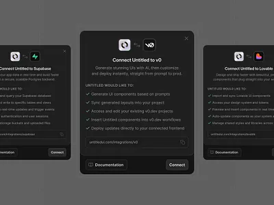 Connect integrations — Untitled UI dark ui darkmode integrations modal product design ui design user interface