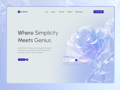 SimpleTech Hero Exploration 3d 3d website animation branding development figma design homepage homepage design landing landing page logo modern ui ui design ui ux web design web development web ui ux website website ui ux