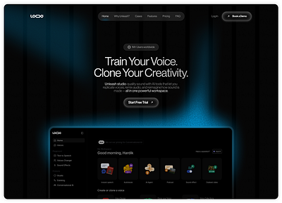 Dark Hero Section figma landing page product design uiuxdesign webdesign website
