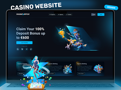 Casino Website Design casino casino design casino ui gambling game landing page mobile app web design website