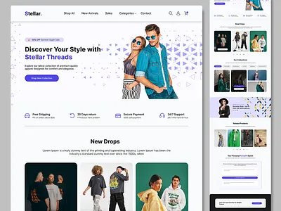 Modern Fashion E-Commerce UI – Stellar Threads Landing Page ai stylist tool