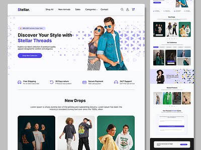 Modern Fashion E-Commerce UI – Stellar Threads Landing Page ai stylist tool