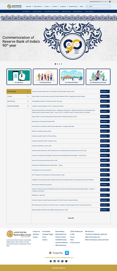 Revamping the Reserve Bank of India (RBI) rbi redesign ui ux