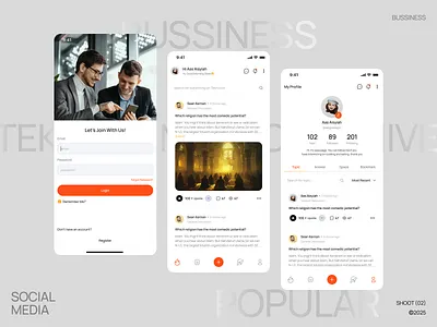 Teknotive – Social Media App (Light Mode) app app design business app communication community app ios light light mode light ui mobile app networking social social app social media social media app social network social network app startup ui ux