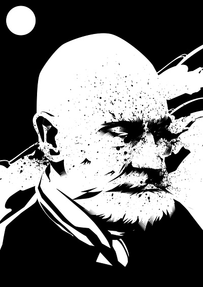SadMan abstract black and white composition design illustration ink inky illustration laconic lines man illustration minimal old man portrait illustration poster sad sad man vector vector illustration vector portrait