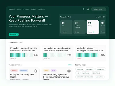 Education Dashboard - Mechatronic Eng class course dashboard design education landing page learning student studies ui ui ux uidesign ux website
