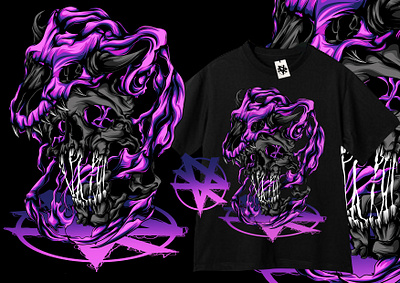 SKULL AND ROOT artwork creative illustration dark design detailed digital illustration graphic graphic artist graphic design hoodie horror illustration illustrator light poster purple skull tshirt vector wolf