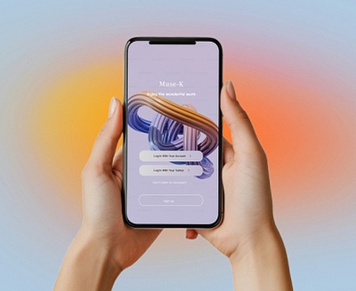 Muse-K App Login Screen – Clean & Minimal UI Concept 3dart appdesign cleandesign creativeapp dribbleshowcase gradientui loginui minimaldesign mobileui musekui ui uiconcept uxdesign