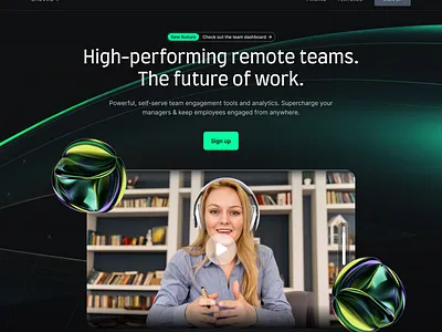 High-performing remote teams. The future of work | Landing Page. 3d agency ui animation branding graphic design hero section landing page ui logo motion graphics remote ui landing page ui work place landing page