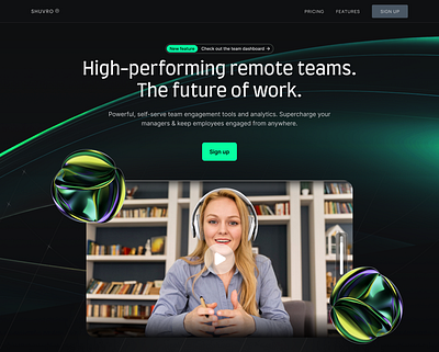 High-performing remote teams. The future of work | Landing Page. 3d agency ui animation branding graphic design hero section landing page ui logo motion graphics remote ui landing page ui work place landing page