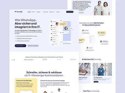 Famedly: SaaS website for the health startup clean figma redesign relaunch saas saas website web design webdesign webflow