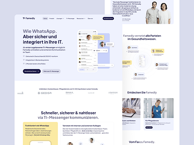 Famedly: SaaS website for the health startup clean figma redesign relaunch saas saas website web design webdesign webflow