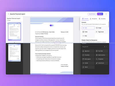DocBuilder – internal platform for capital funding company business software docbuilder document automation document builder drag and drop esignature productdesign saas tool template editor ui design uiux user interface ux design web app design