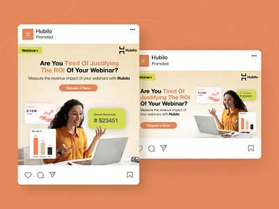 Hubilo - Social Media Ads ad b2b facebook graphic design linkedin me meta saas