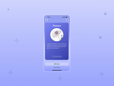 Ideon App: Idea to AR — Animated Flow animation app flow app ios ar animation ar technology clear design concept app creative generation idea product design prototype select card flow ui uiux design