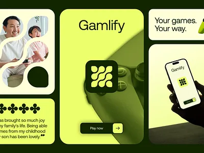 Video game company - bento grid concept bento grid branding flat design graphic design minimal ui design ux design uxui video game