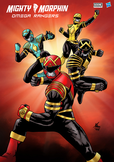 Mighty Morphin Omega Rangers artist artwork best book cover character illustration comic artist comic cover comic style concept cover design drawing heroes illustration layout poster art power rangers super sentai team tokusatsu