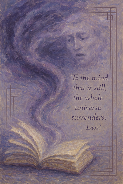 The Mind Universe Where Stillness Speaks ai art graphic design illustration inspiration poster wisdom