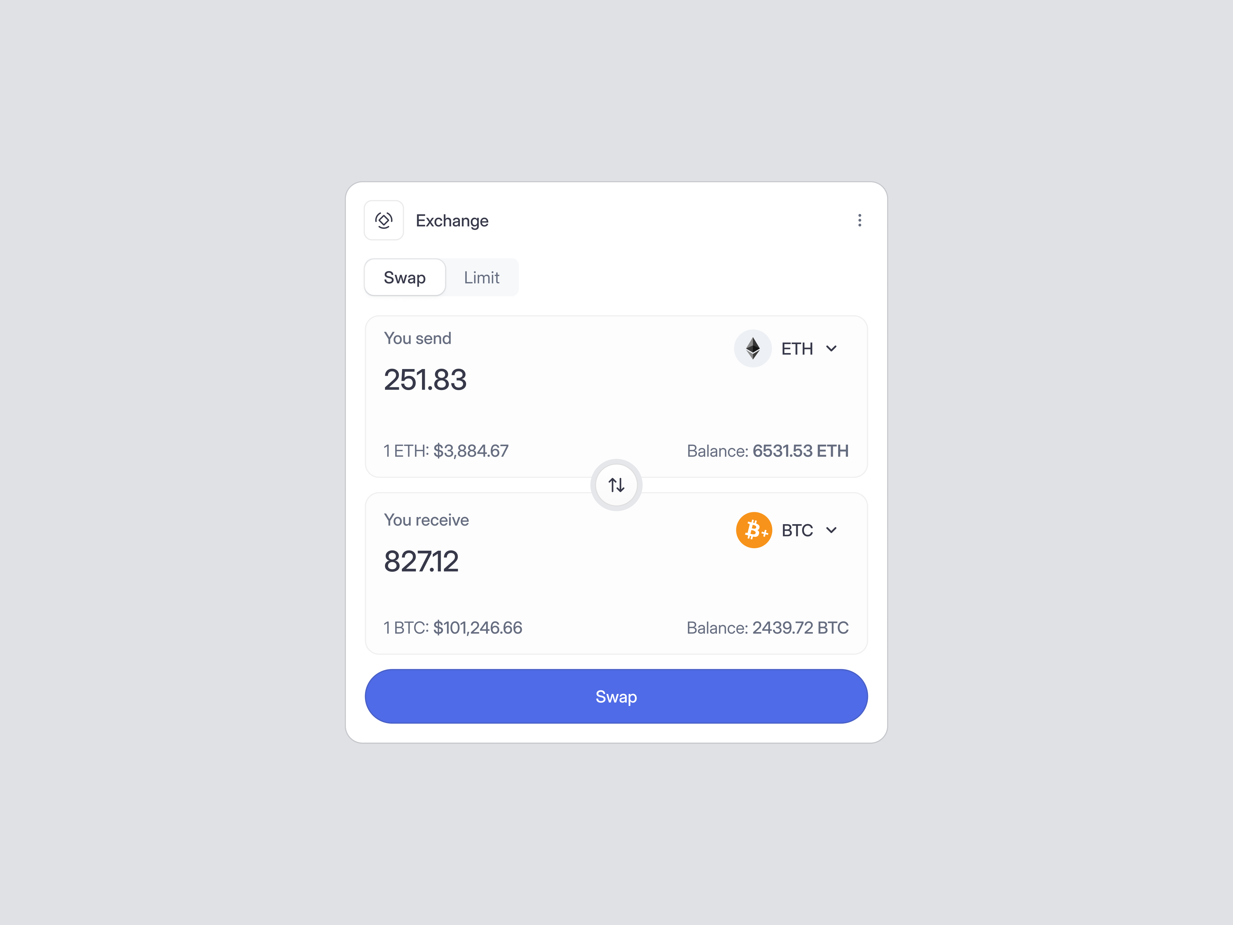 Crypto SaaS Web App Dashboard - Exchange Swap Modal by Keitoto on Dribbble