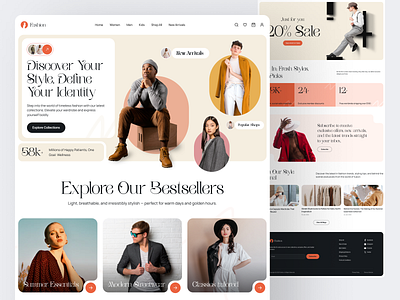 Fashion E-Commerce Landing Page clothing store fashion fashion ecommerce fashion landing page fashion shop fashion website figmadesign landing page mockup ui online store uiux uiux designer uiuxdesign webapp