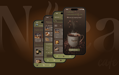 Noca Café App – A Warm Brew Meets Smooth UI case study coffee shop figma mobile app personal project ui