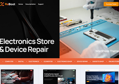 Reboot - Electronics Store & Device Repair WordPress Theme web design webdesign wordpress wordpress design wordpress theme wordpress themes